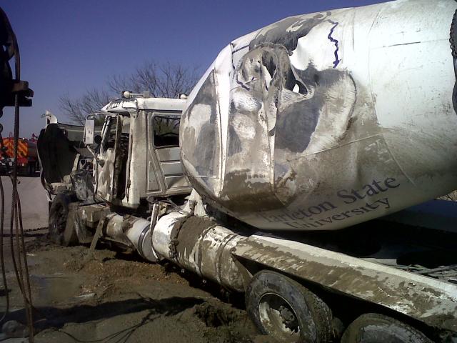 Cement truck Rollover