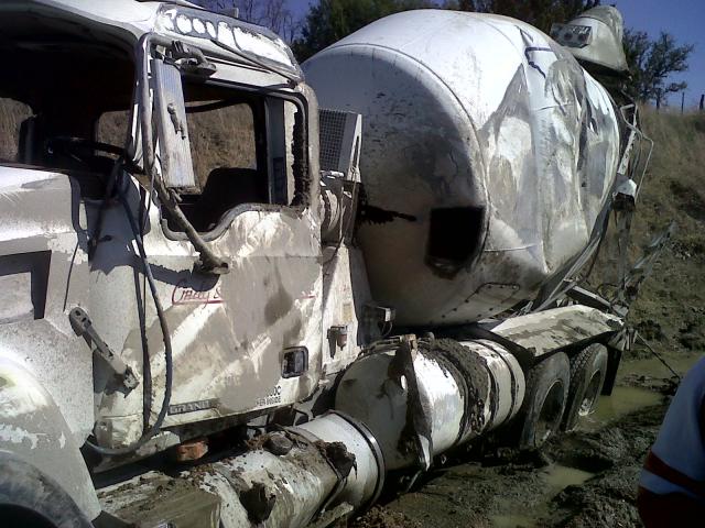Cement truck Rollover