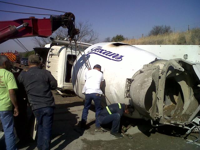 Cement truck Rollover